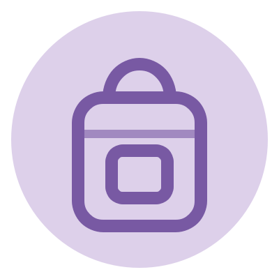 Icône aménagements scolaires : cartable